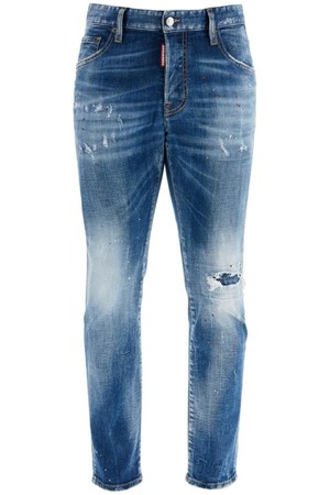 디스퀘어드2 남성 청바지 slim fit navy blue used effect jeans NB02