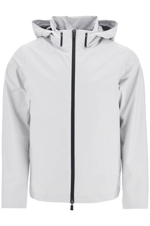 에르노 남성 봄버 자켓 light gray polyester waterproof bomber with hood NB02