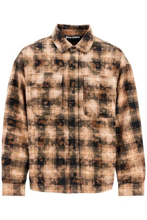 팜앤젤스 남성 셔츠 flannel shirt with curved logo NB02