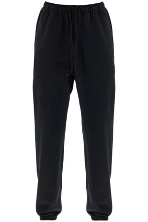 요지야마모토 남성 바지 wide leg high waist black cotton pants with adjustable drawstring NB02