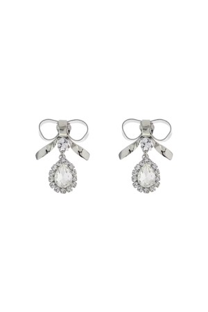 알렉산드라리치 여성 귀걸이 bow earrings with crystal pendant in silver plated brass NB02