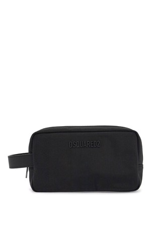 디스퀘어드2 남성 클러치백 black rectangular beauty case in polyamide with side handle and zip NB02