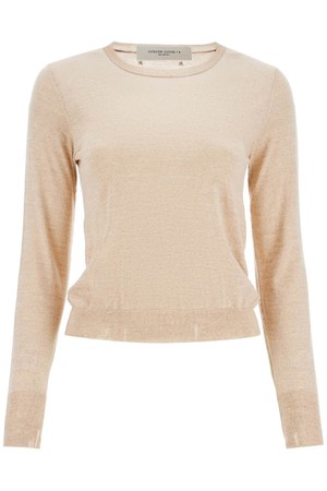 골든구스 여성 스웨터 light beige merino wool womens crew neck sweater NB02