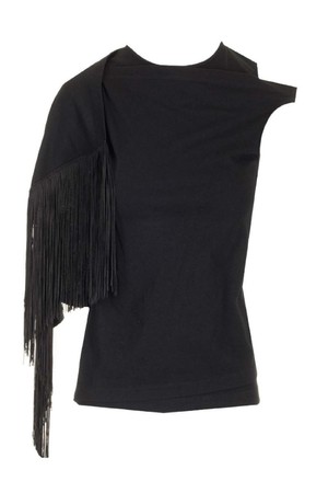 엠엠식스 메종마르지엘라 여성 티셔츠 Fringed scarf top NB19