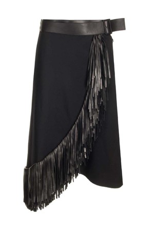 알라이아 여성 스커트 Wool gabardine fringed skirt NB19