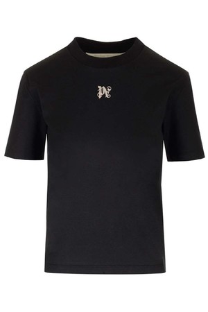 팜앤젤스 여성 티셔츠 Black t shirt with monogram NB19