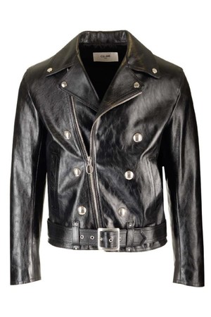 셀린느 남성 자켓 BIKER JACKET WITH LEATHER CABOCHON NB19