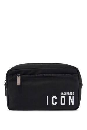 디스퀘어드2 남성 클러치백 rectangular beauty case icon black NB02