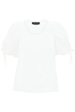 시몬 로샤 여성 티셔츠 puff sleeves t shirt NB02