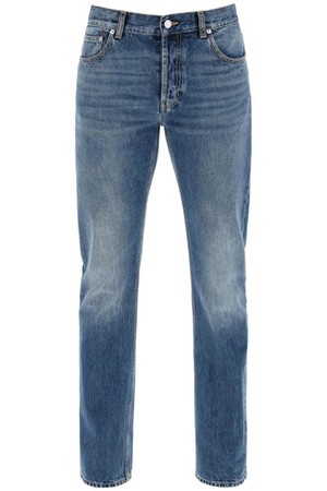 알렉산더 맥퀸 남성 청바지 straight leg jeans with faux pocket on the back  NB02