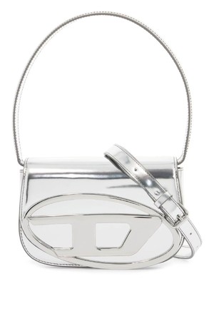 디젤 여성 숄더백 metallic silver shoulder bag 1dr compact with adjustable strap NB02