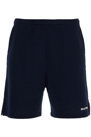 미우미우 여성 숏팬츠 sporty bermuda shorts with embroidered logo NB02