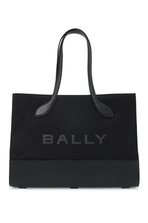 발리 여성 토트백 east west nylon and leather tote bag NB02