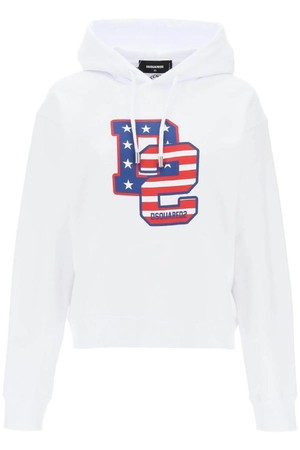 디스퀘어드2 여성 맨투맨 후드 cool fit hoodie with graphic print NB02