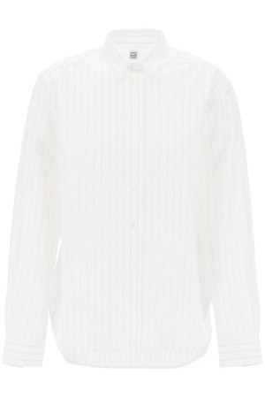 토템 여성 셔츠 블라우스 striped signature dress shirt NB02