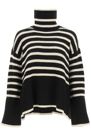 토템 여성 스웨터 striped wool cotton turtleneck NB02