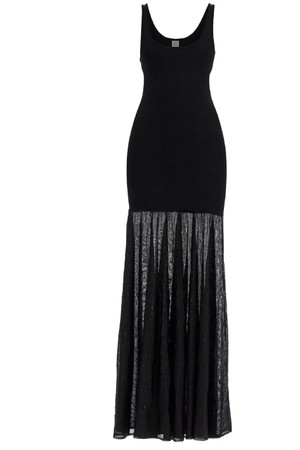 토템 여성 원피스 long black evening sleeveless dress with wide neckline NB02