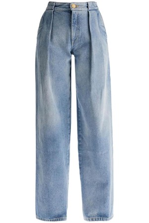 발망 여성 청바지 wide leg jeans with pleats NB02