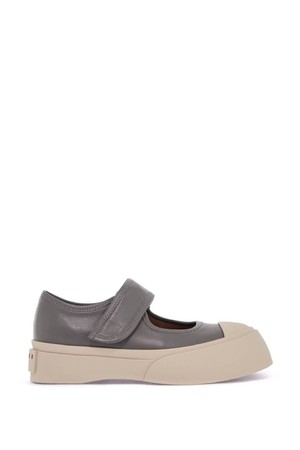 마르니 여성 스니커즈 gray calfskin low top sneakers with hook and loop closure NB02