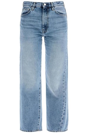 토템 여성 청바지 worn blue organic cotton jeans with twisted seams NB02