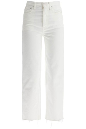 토템 여성 청바지 off white organic cotton jeans with frayed hem NB02