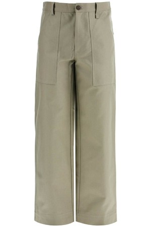 메종 키츠네 남성 바지 gray cotton wide leg work pants NB02