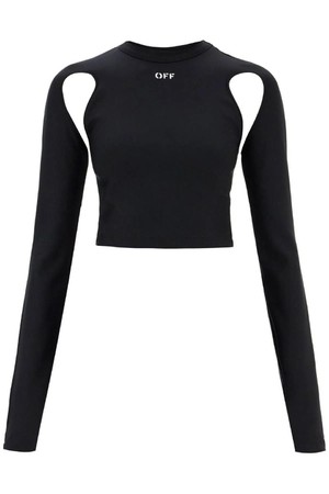 오프화이트 여성 티셔츠  cropped top with cut out detail NB02