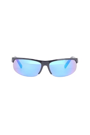 미우미우 여성 선글라스 wraparound sunglasses with blue gray mirrored lenses 0mu a02s NB02