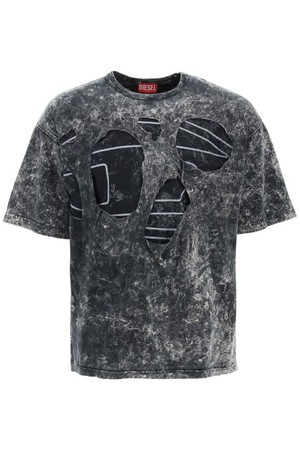 디젤 남성 티셔츠 destroyed t shirt with peel NB02