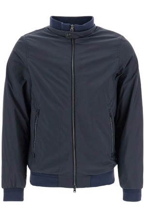 에르노 남성 봄버 자켓 bomber impermeabile leggero in poliammide blu scuro con zip e tasche NB02