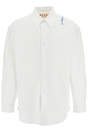 마르니 남성 셔츠  oxford shirt with pocket detail NB02