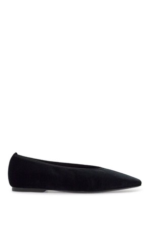 토템 여성 플랫 슈즈 black velvet ballerinas made from recycled polyester with elastic trim NB02