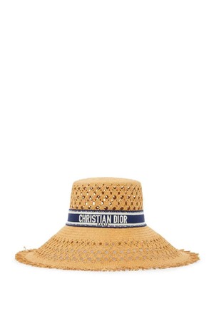 디올 여성 모자 etailed straw hat with wide brim NB02