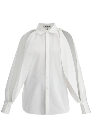 알라이아 여성 셔츠 블라우스 blouse with balloon sleeves NB02