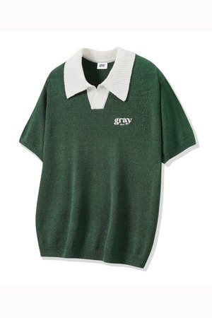 글로우 오픈 카라 니트 반팔 / GKBST32 / 3color