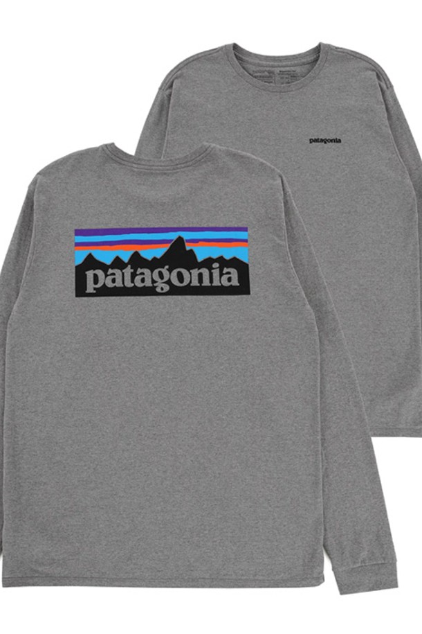 PATAGONIA - 긴팔티셔츠 - 파타고니아 P-6 로고 리스판서빌리 긴팔티 Gravel Hea