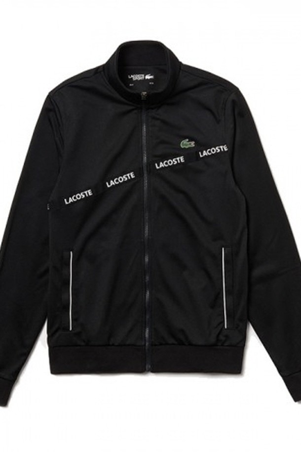 LACOSTE - 블루종/점퍼 - 라코스테 남성 워드 테이프 자켓 SH8651 Black Black