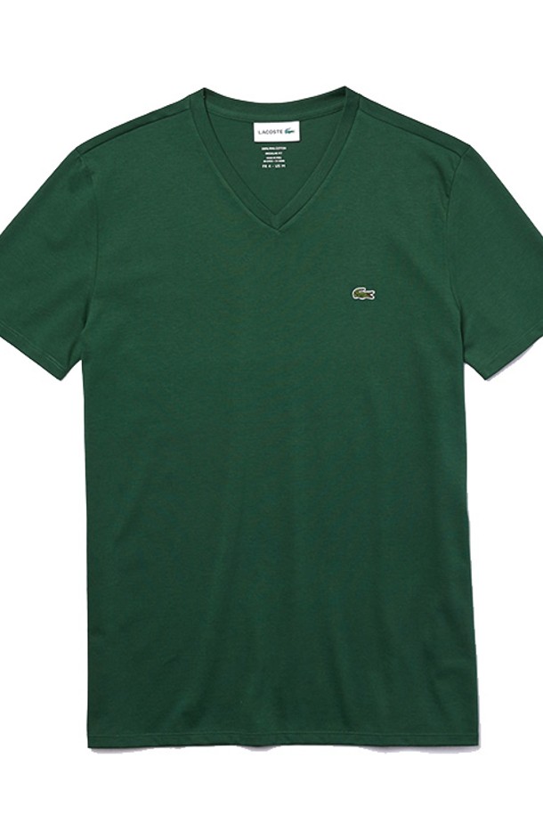 LACOSTE - 반팔티셔츠 - 라코스테 남성 브이넥 반팔티셔츠 TH6710 A Green