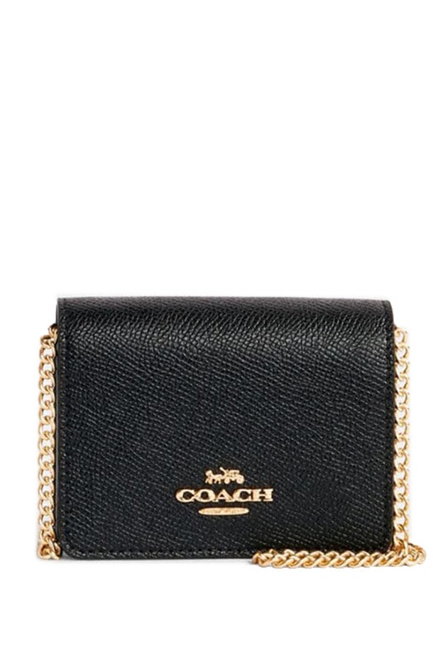 COACH - 중지갑 - 코치 크로스그레인 레더 미니 체인 월렛 C0059 IMBLK