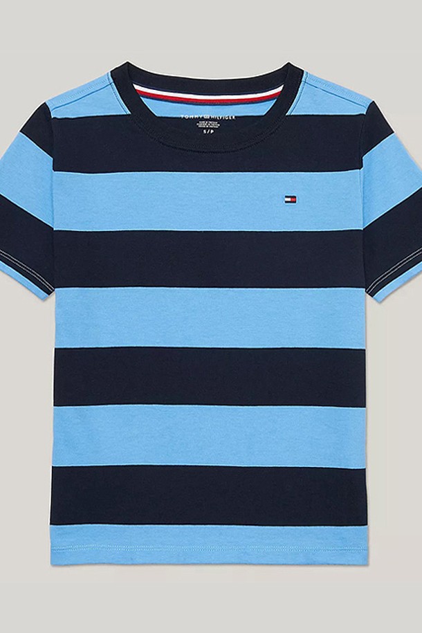 TOMMY HILFIGER - 의류 - 타미힐피거 보이즈 Stripe 럭비 반팔티셔츠 Blue Navy