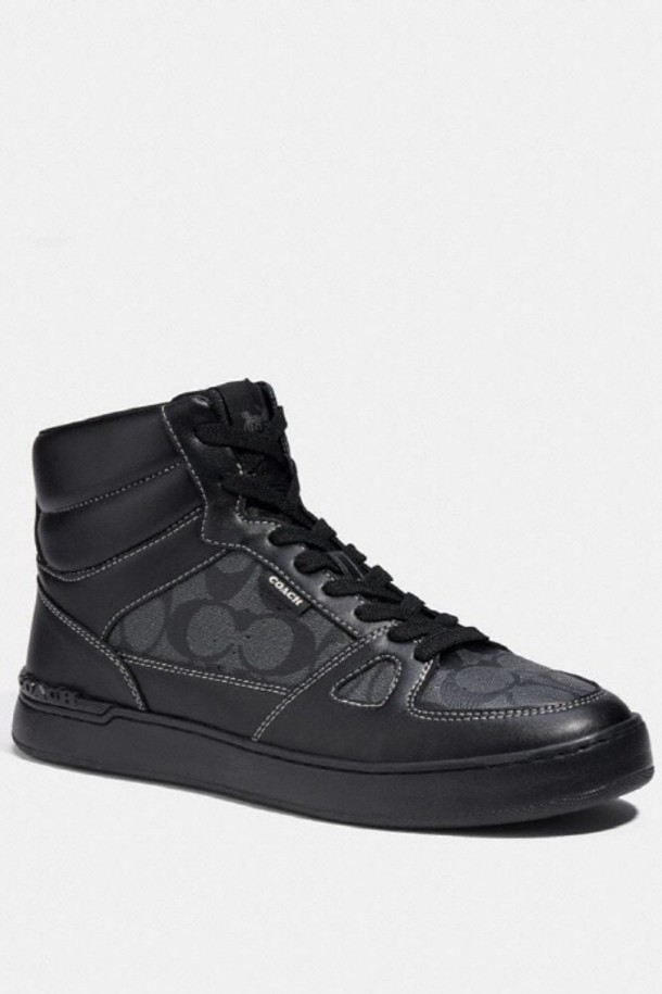 COACH - 스니커즈 - 코치 남성 Clip Court High Top 스니커즈 CC736 BLK