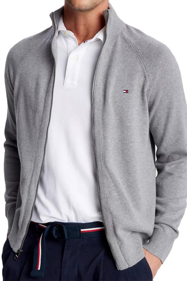 TOMMY HILFIGER - 스웨터 - 타미힐피거 남성 집업 가디건 Gr삭2410 Grey Htr