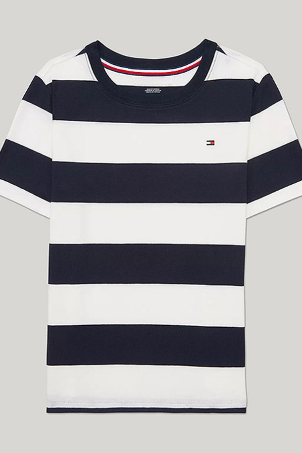 TOMMY HILFIGER - 의류 - 타미힐피거 보이즈 Stripe 럭비 반팔티셔츠 WhiteNavy