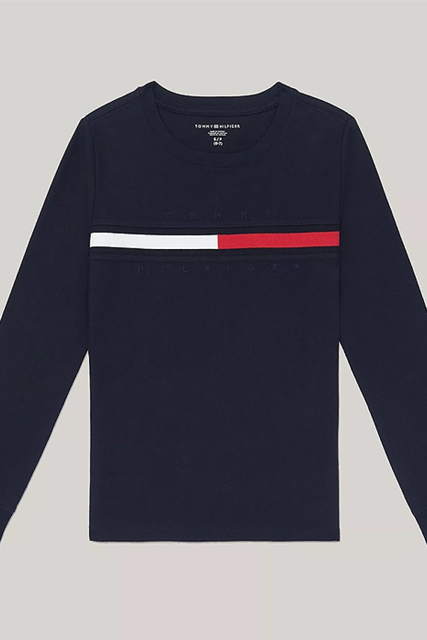 TOMMY HILFIGER - 의류 - 타미힐피거 보이즈 플래그 Stripe 긴팔티셔츠 Navy