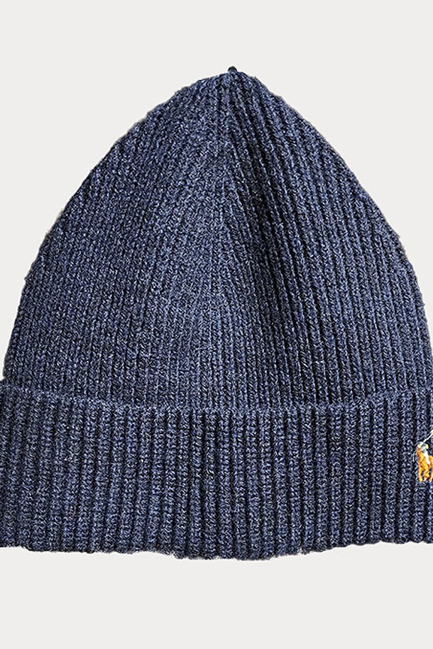 RALPH LAUREN - 모자 - 폴로 남성 Rib Knit 울 비니 Navy