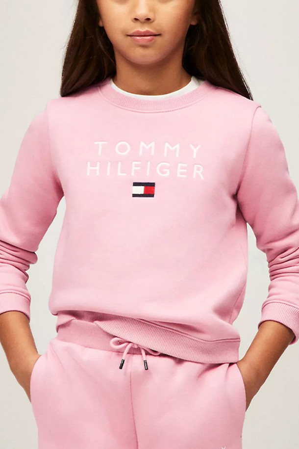 TOMMY HILFIGER - 키즈상의 - 타미힐피거 걸즈 타미 로고 스웨트셔츠 New Rose