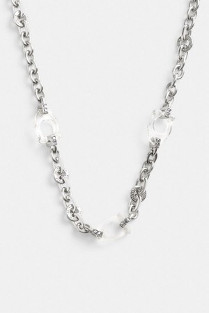 코치 Signature Lucite Link 목걸이 CQ493 SLV