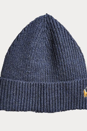 폴로 남성 Rib Knit 울 비니 Navy