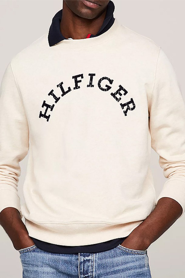 TOMMY HILFIGER - 스웨트셔츠 - 타미힐피거 남성 Hilfiger 아치 로고 맨투맨 Calico H