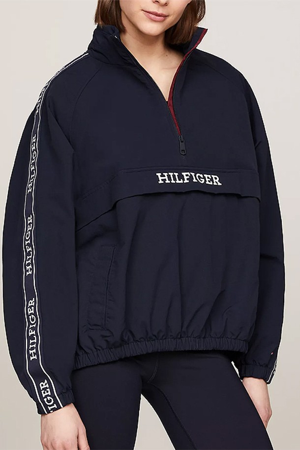 TOMMY HILFIGER - 스웻셔츠 - 타미힐피거 여성 하프집 아노락 워터 리펠런트 Navy